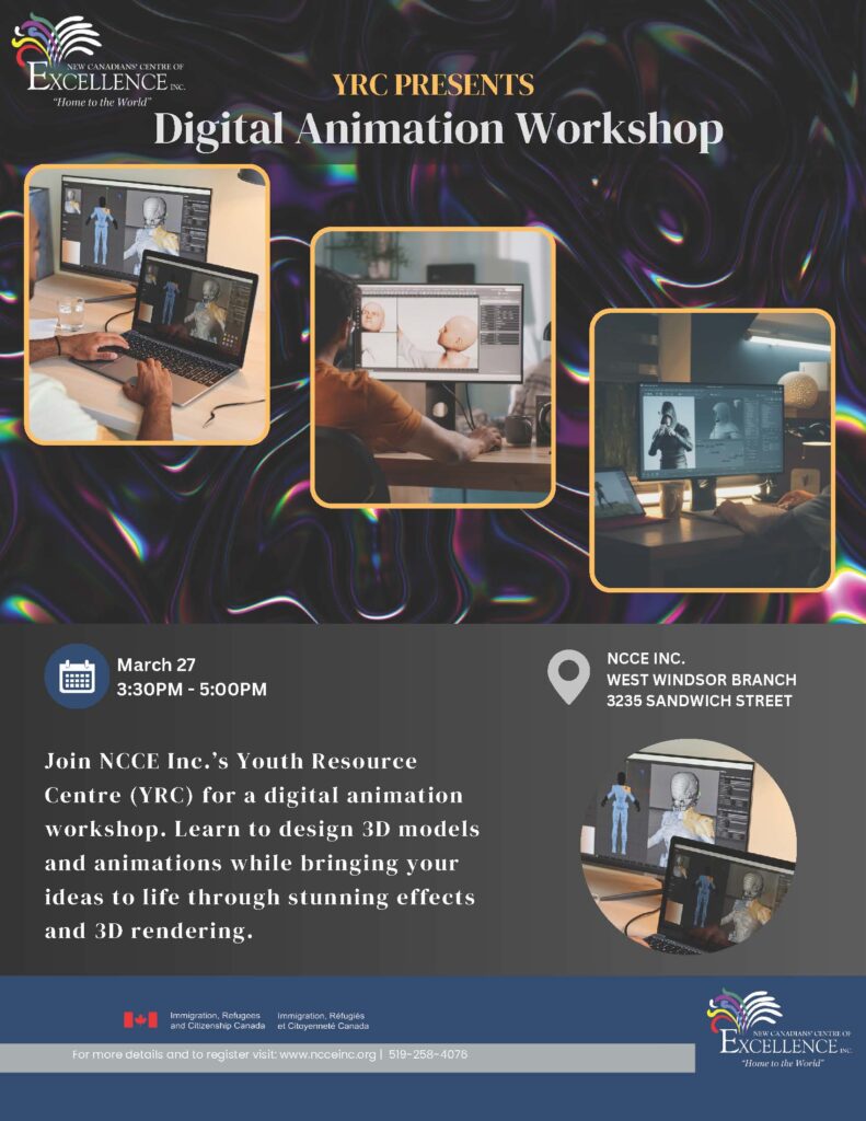 Digital Animation Workshop @ NCCE Inc. Windsor-WEST Branch | Windsor | Ontario | Canada