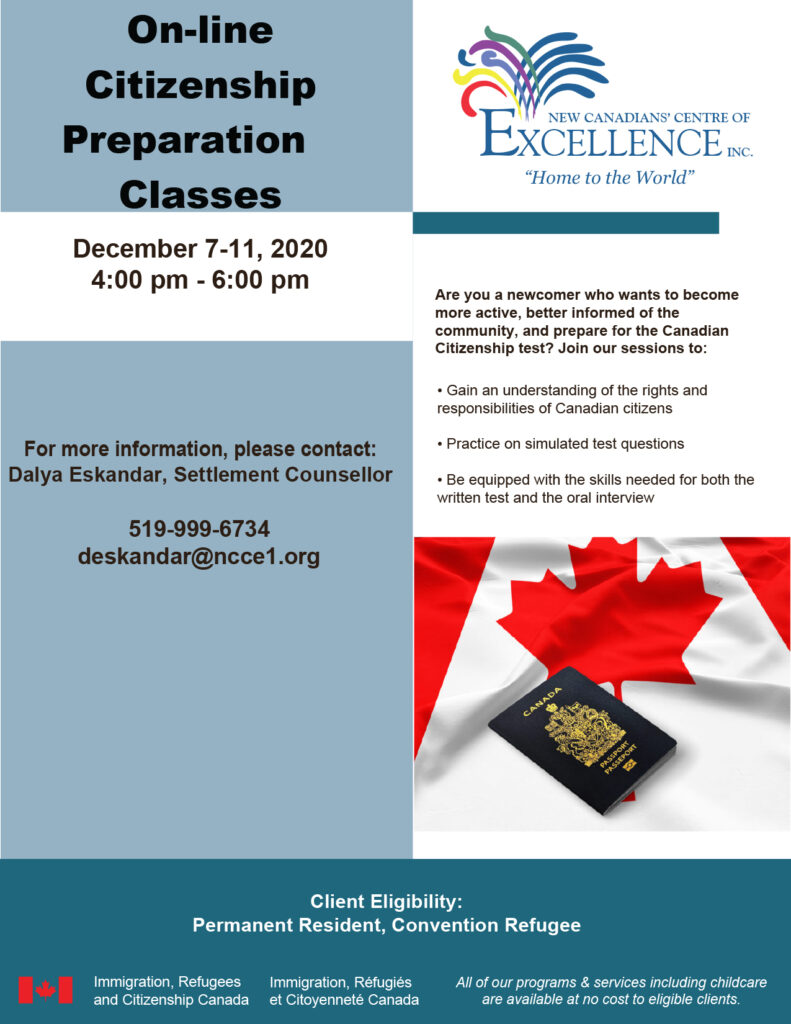 Online citizenship preparation class - December 2020