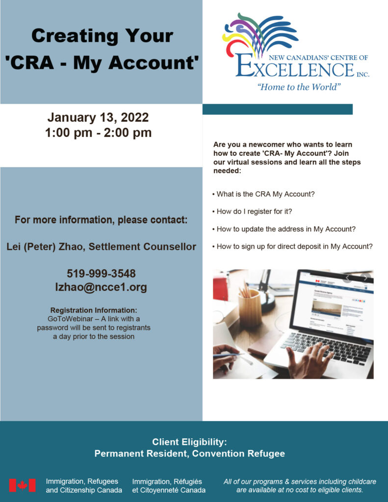 Creating Your CRA - My Account