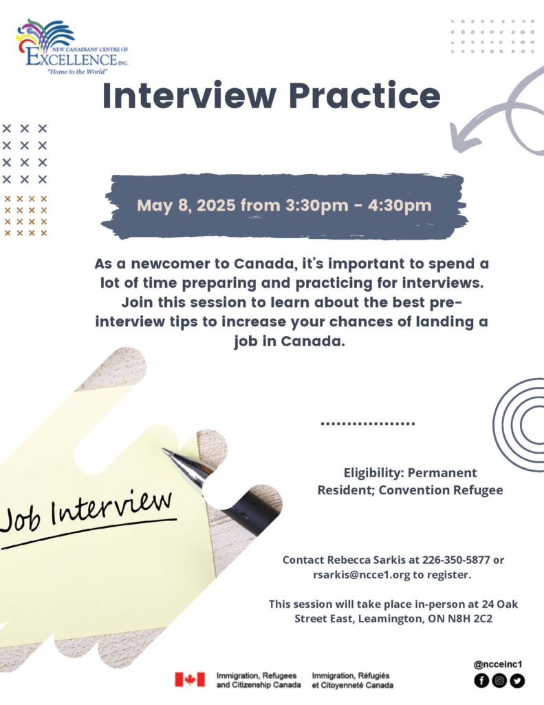Interview Practice @ Leamington | Ontario | Canada