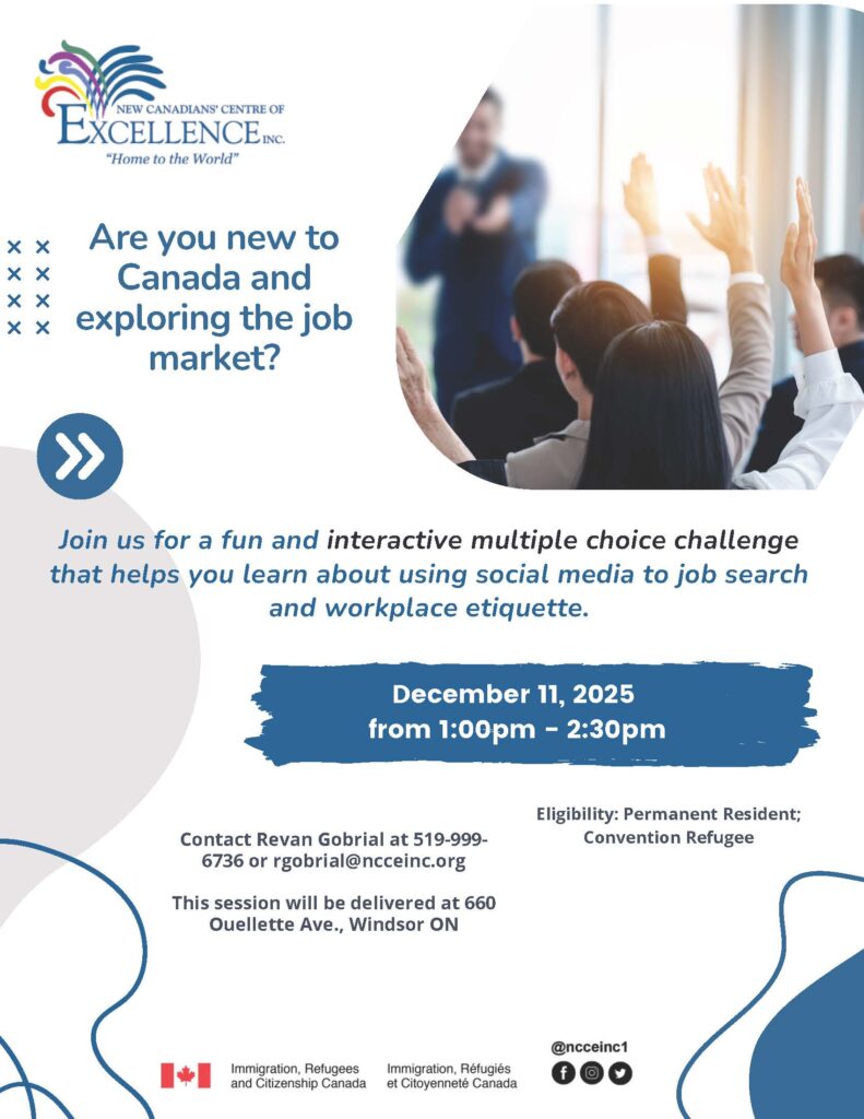 Social Media Job Search Interactive Multiple Choice Challenge @ NCCE Inc. - Main Branch | Windsor | Ontario | Canada