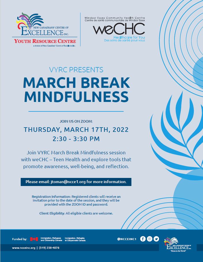 March Break Mindfulness Flyer