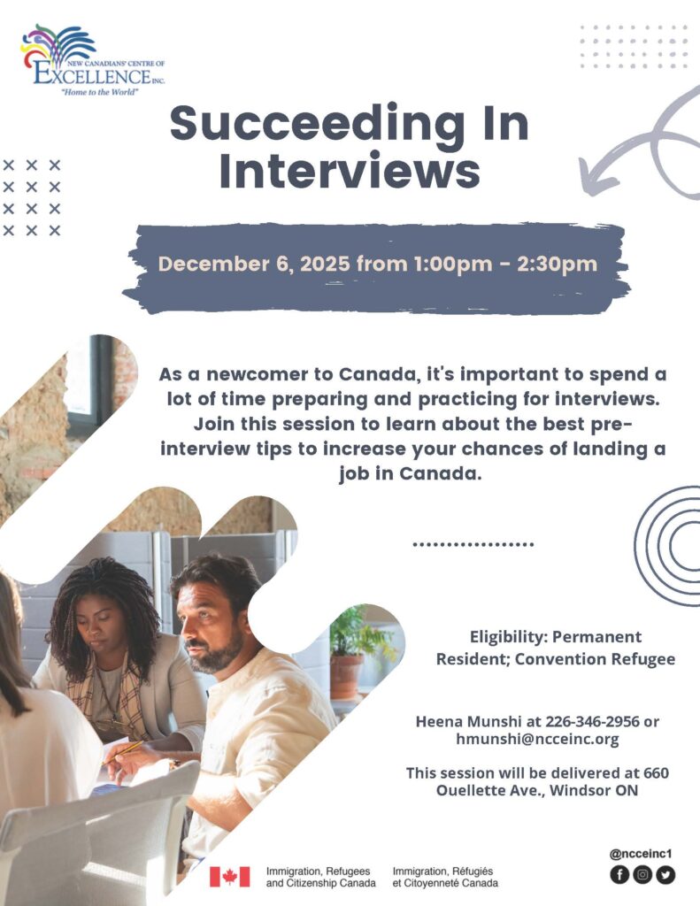 Succeeding In Interviews @ NCCE Inc. - Main Branch | Windsor | Ontario | Canada