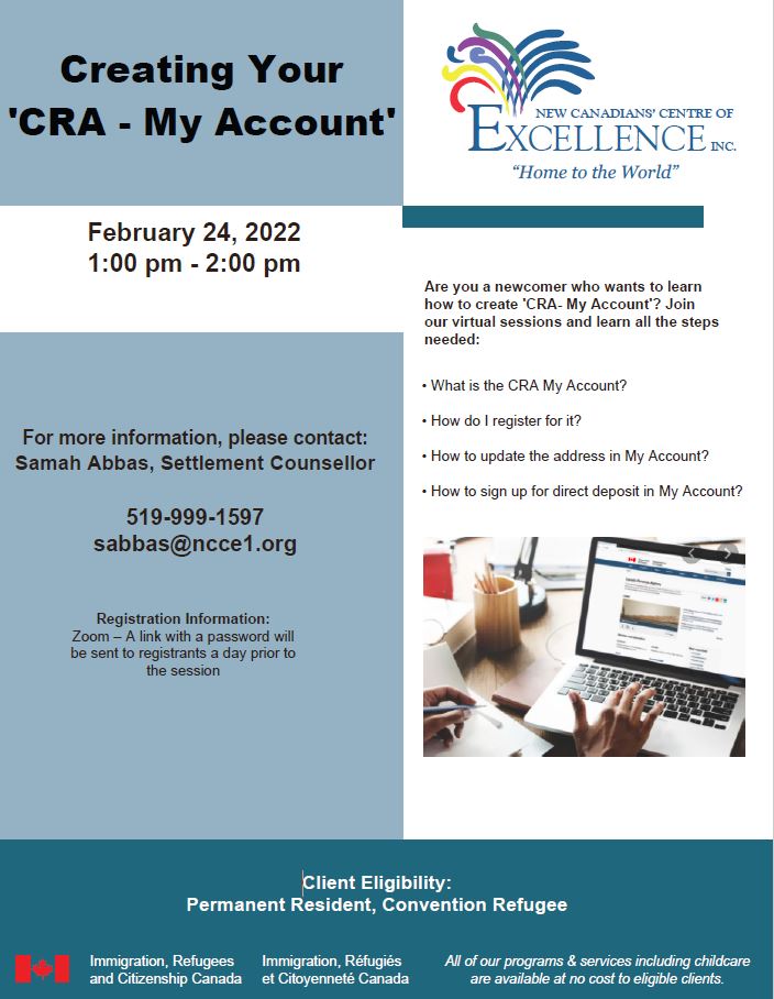 Creating Your CRA - My Account flyer