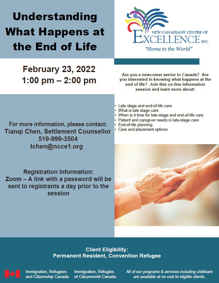 Understanding what happens at the end of life flyer
